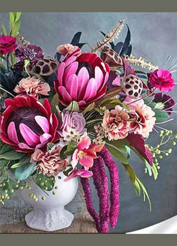Набор алмазной мозаики Цветы Алмазная вышивка букет Цветочная магия 30*40см Мозаика квадратные алмазы Цветы алмазной вышивки Strateg (313402584)