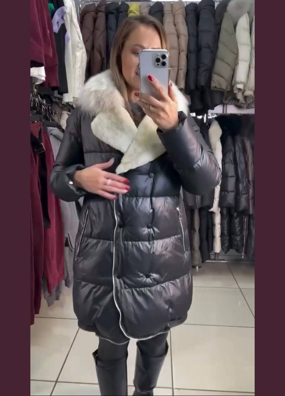 Чорна зимня куртка жіноча No Brand