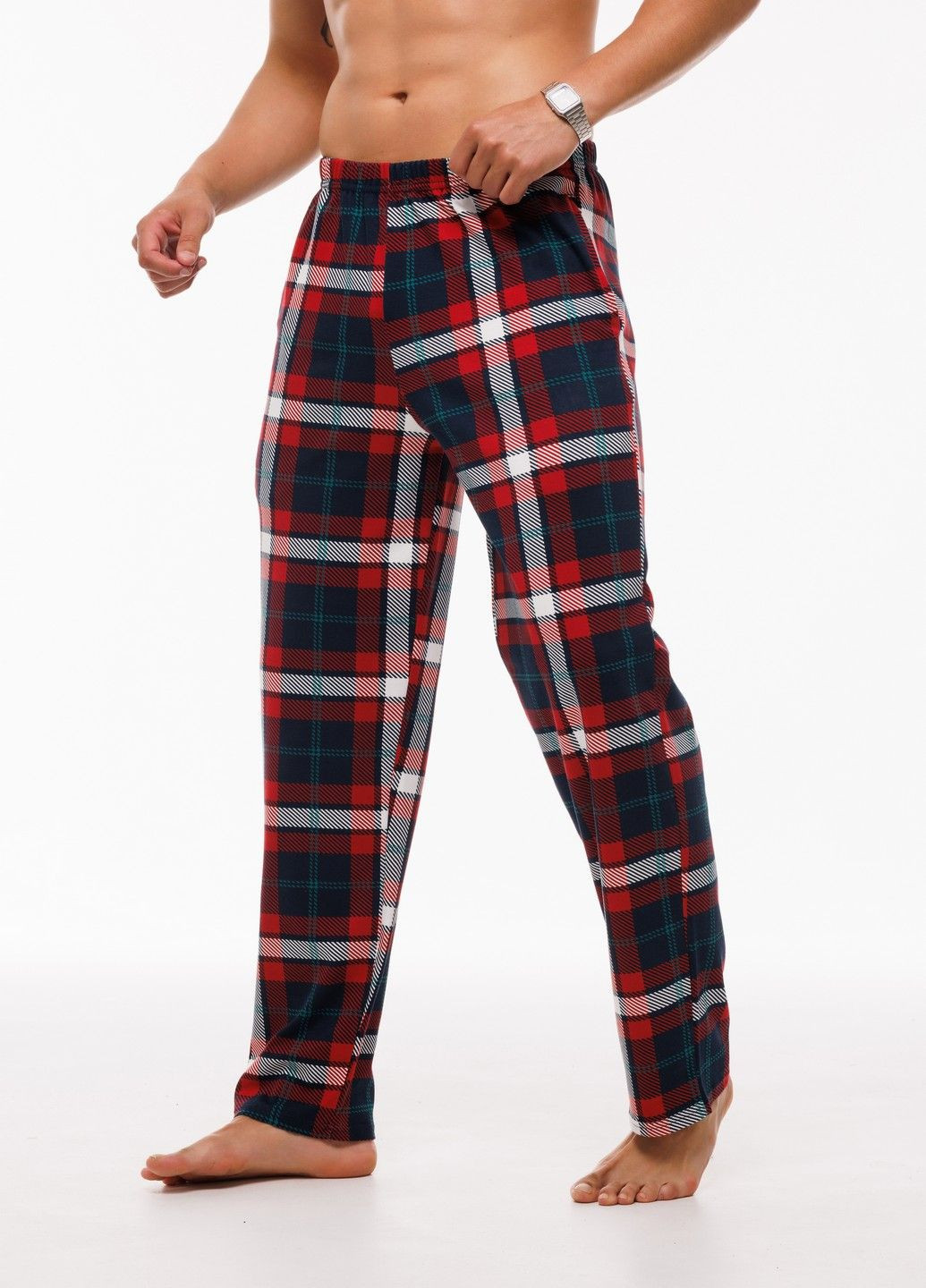 Домашні штани чоловічі L червона клітинка (9515149400131) Наталюкс 95-1514 (332214030)