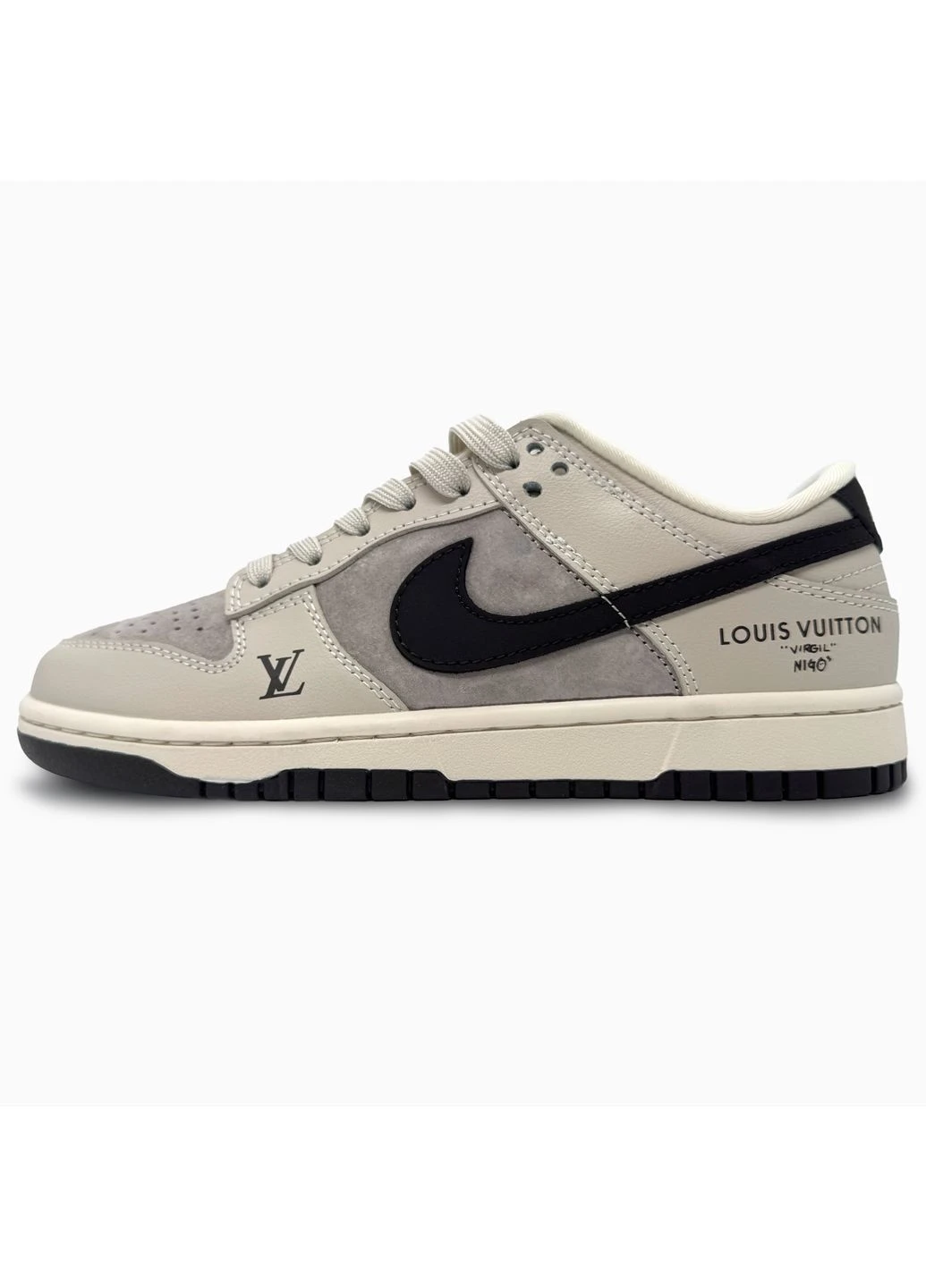Бежеві всесезонні кросівки Nike SB Dunk Low x Louis Vuitton Grey/Black