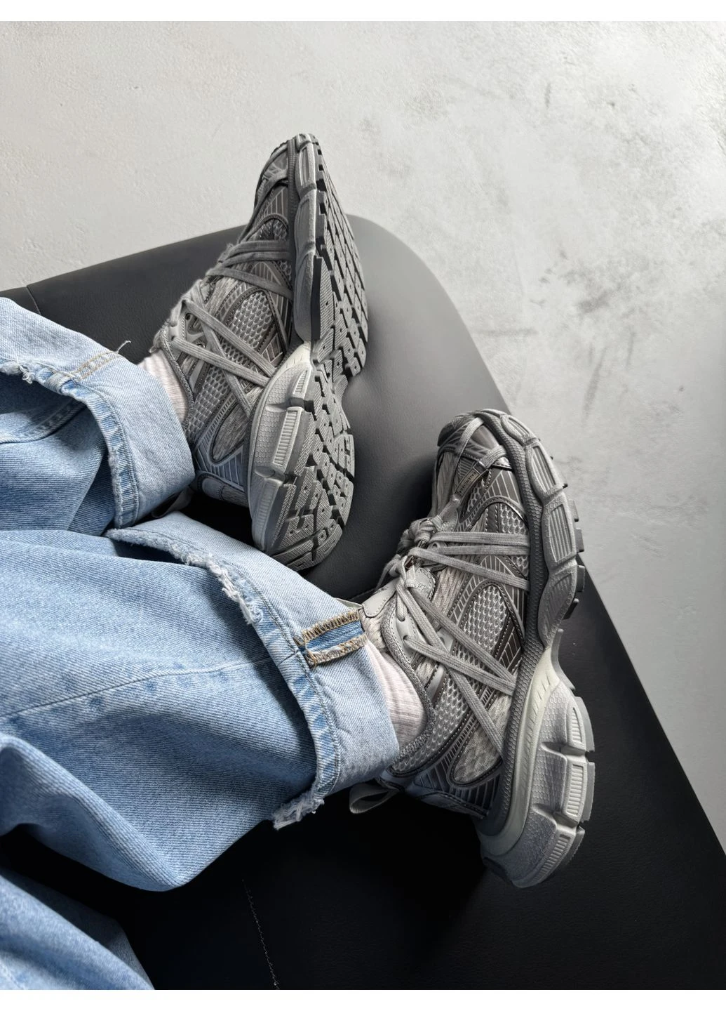 Серые демисезонные кроссовки мужские и женские balenciaga gb 3xl extreme laces b trainers in grey | баленциага 3xl экстрим серые No Brand