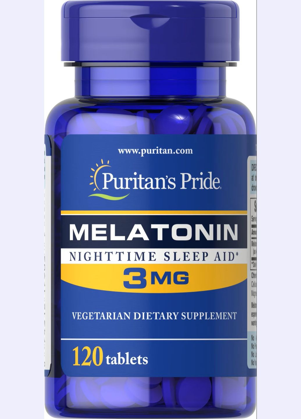 Мелатонін Puritan's Pride Melatonin 3 mg 120tabl Puritans Pride (292555753)