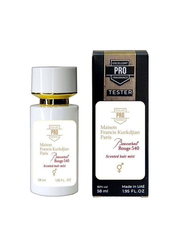 Нішевий парфум східний унісекс Baccarat Rouge 540 Scented Hair Mist 58 ml No Brand (327091207)