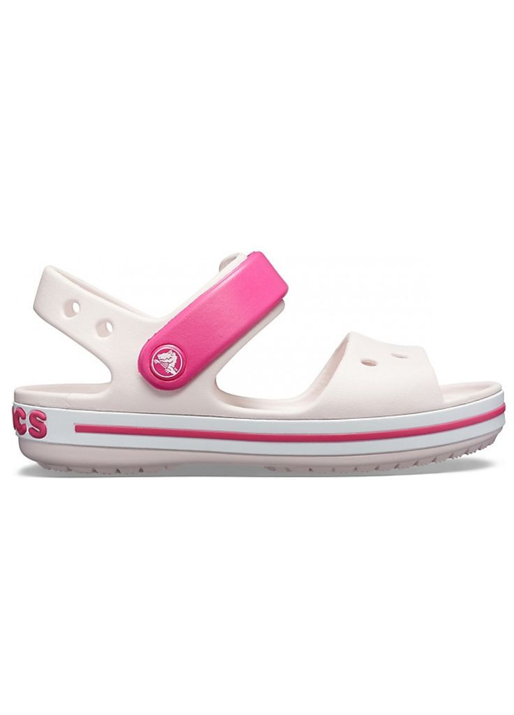 Розовые повседневные детские сандали кроксы kids sandal barely pink 12856 Crocs