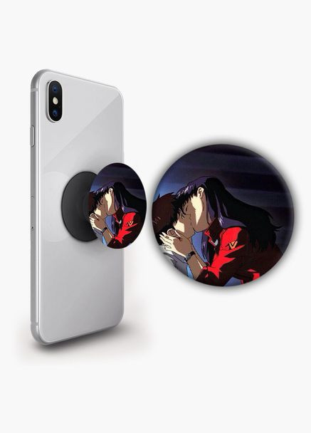 Держатель для телефона PopSockets Аниме Евангелион #010 Черный No Brand (304509237)