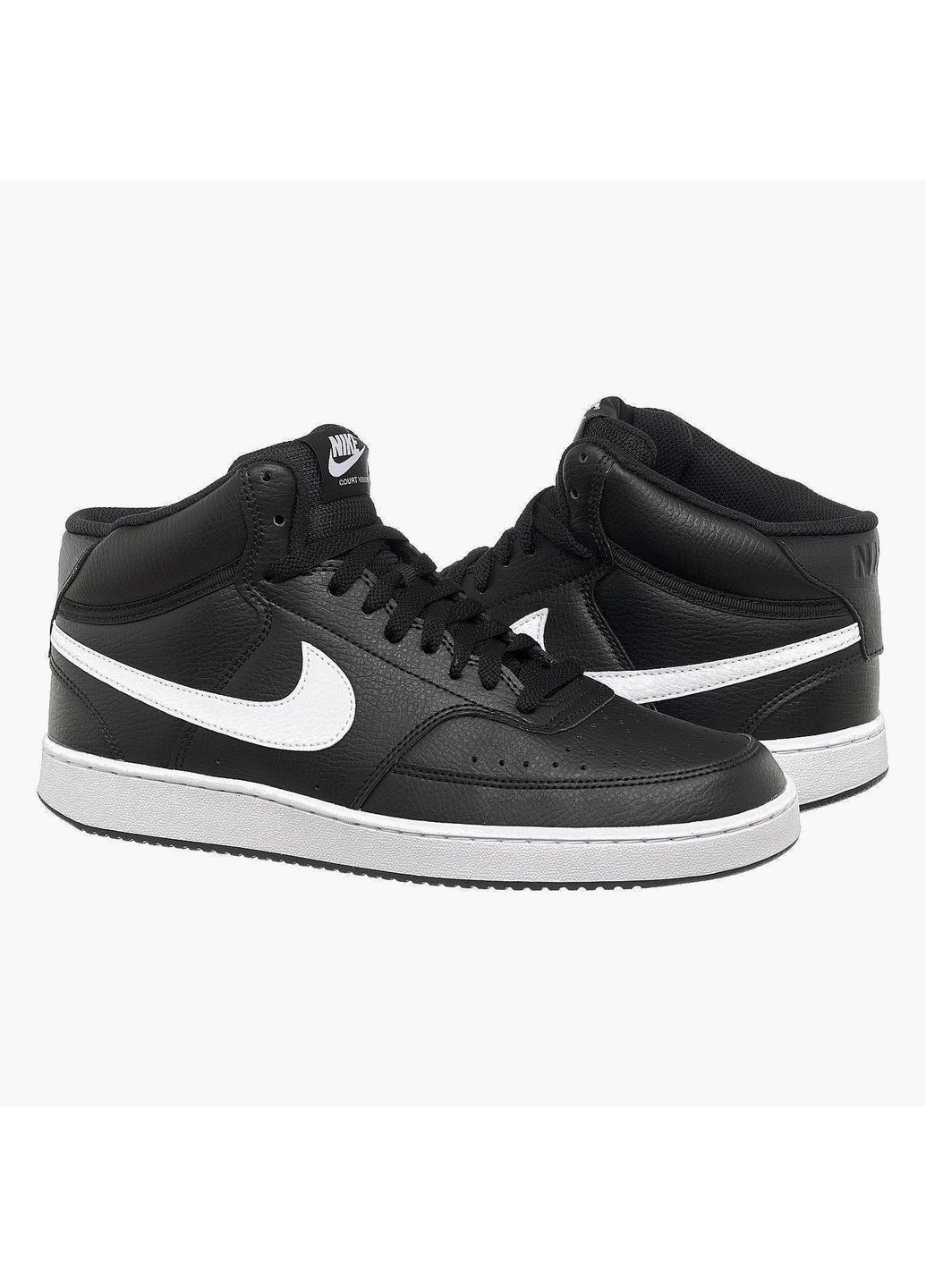 Черно-белые демисезонные кроссовки мужские court vision mid next nature (dn3577-001) Nike