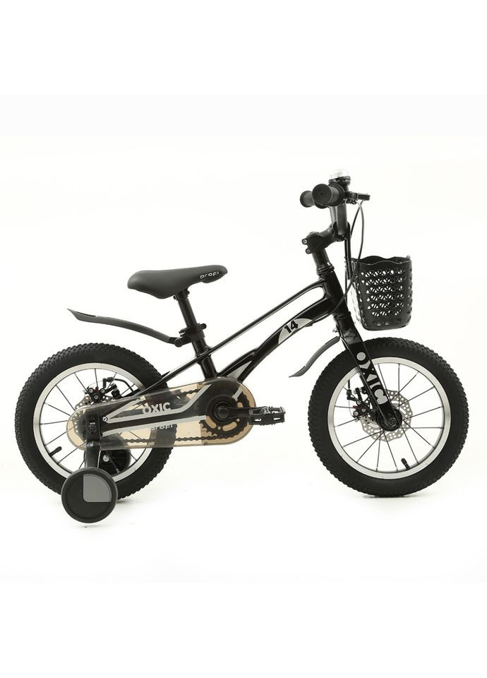 Дитячий велосипед OXIC 14 дюймів чорний для дітей від 3 років легкий та надійний двоколісний транспорт PROF1 (368758289)