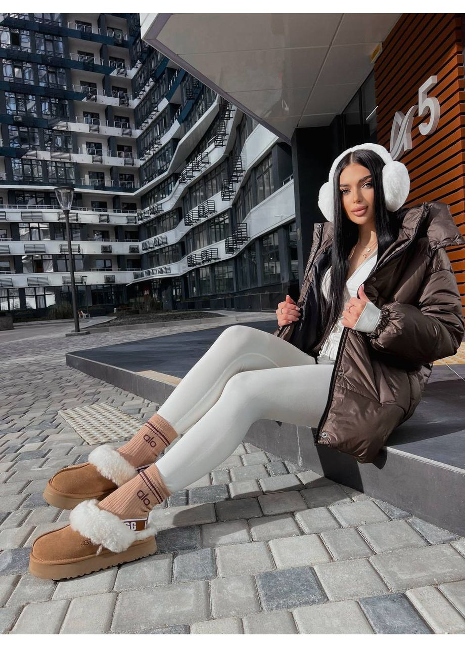 Коричнева зимня жіночий зимовий пуфер із паском та внутрішніми лямками — заміри в описі куртка-пальто GD/GL Модний простір