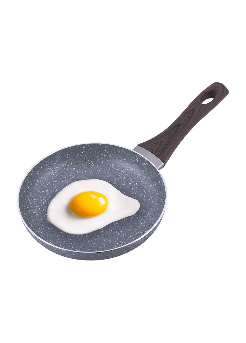 Сковорода 20см с антипригарным покрытием Grey marble из алюминия для индукции и газа KM-4112 Kamille (371898519)