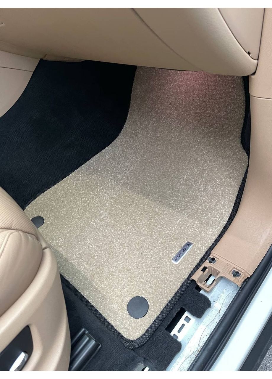 Ворсовые премиум коврики в салон для Porsche (2017-) Ворс ЛЮКС, Бежевый Люкс Cayenne (366973103)