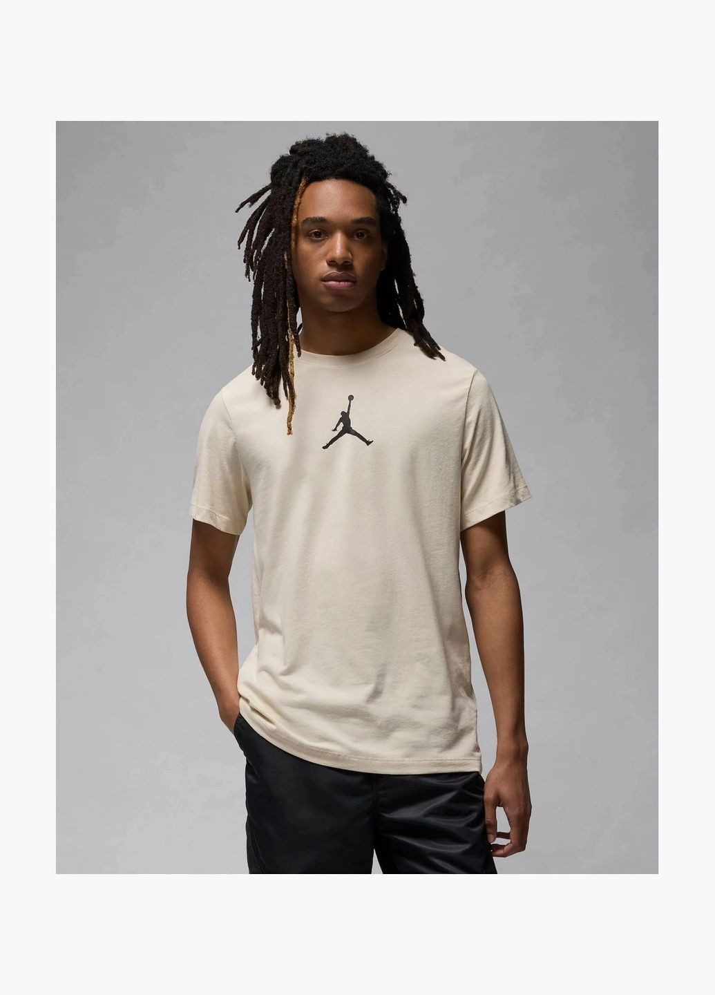Бежевая футболка мужская jumpman beige cw5190-203 Air Jordan