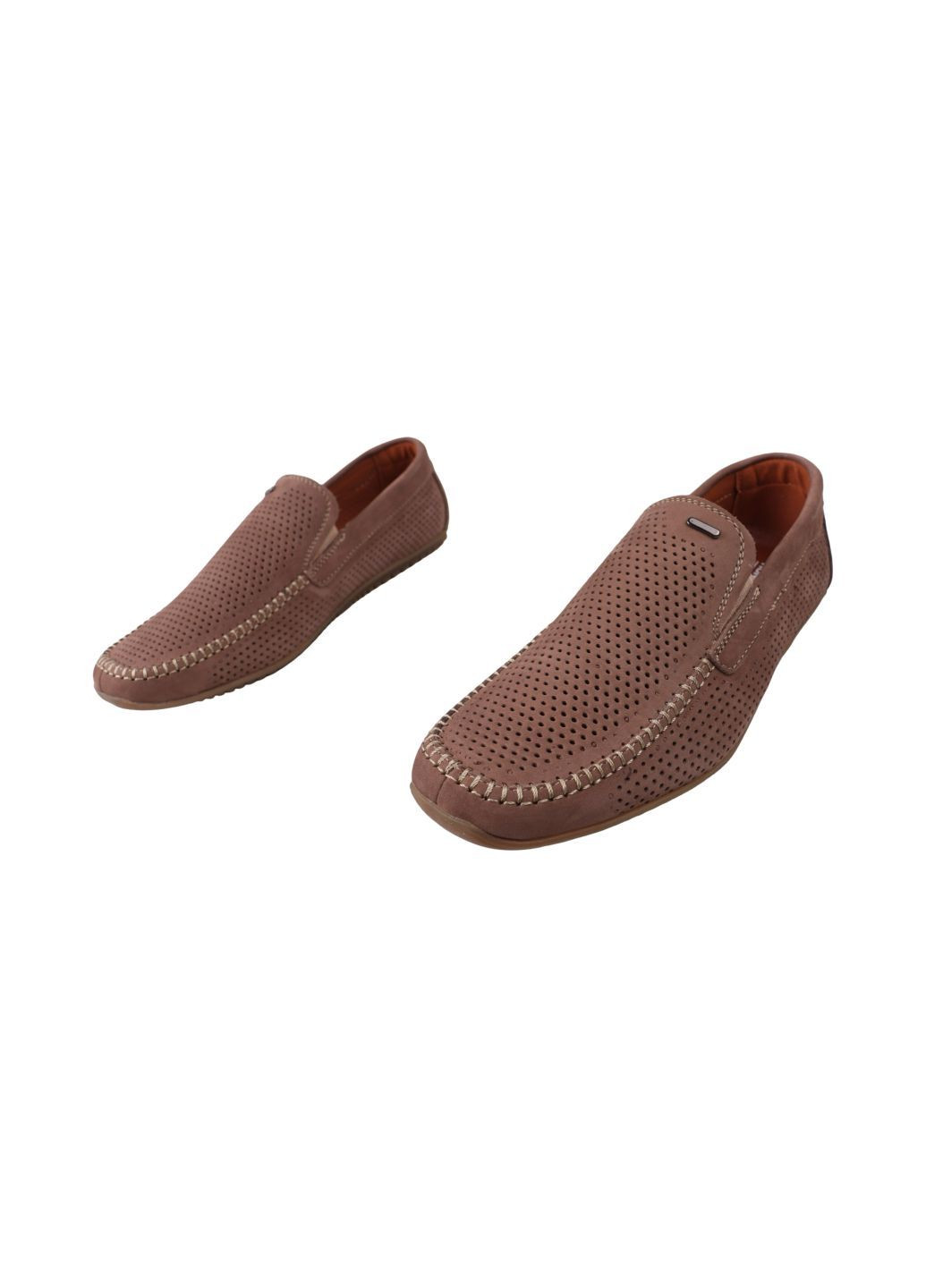 Бежевые мокасины мужские капучино натуральный нубук Konors