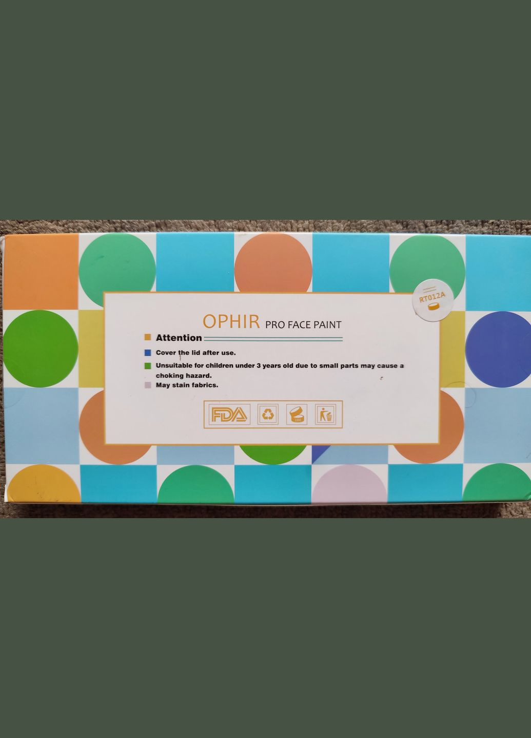 Аквагрим набор 12 цветов и 2 кисти RT012A Ophir (302241775)