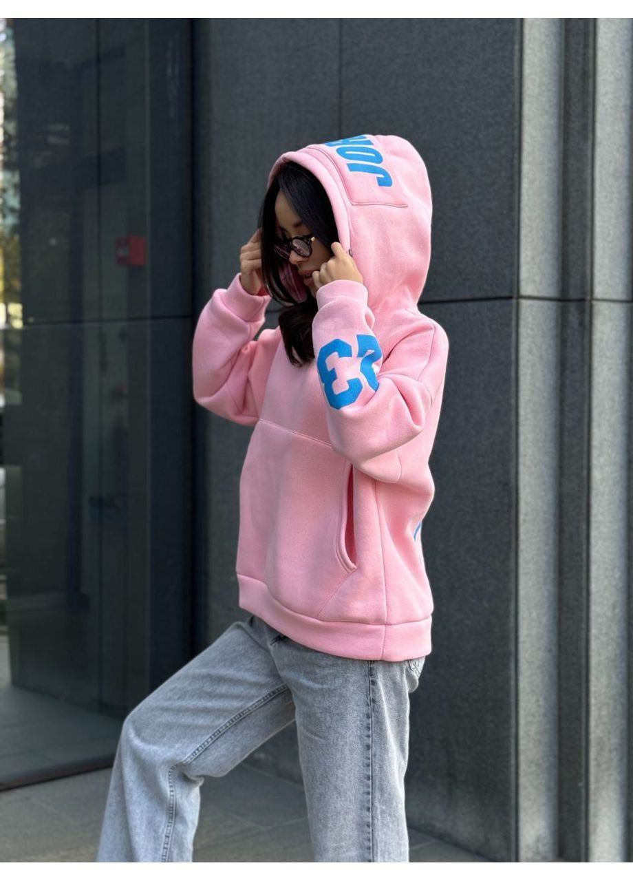 Жіноче спортивне худі на флiсi рожевого кольору 35501 Fashion (365642359)