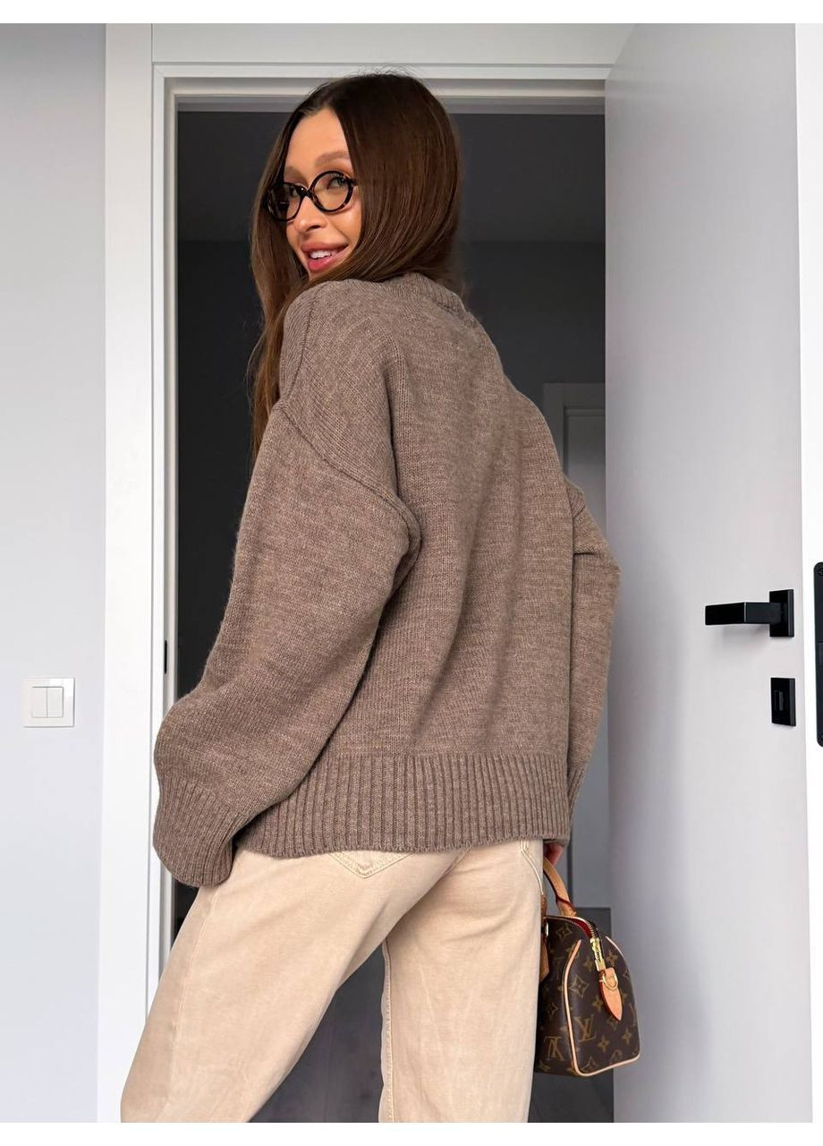 Светло-коричневый демисезонный женский свитер No Brand