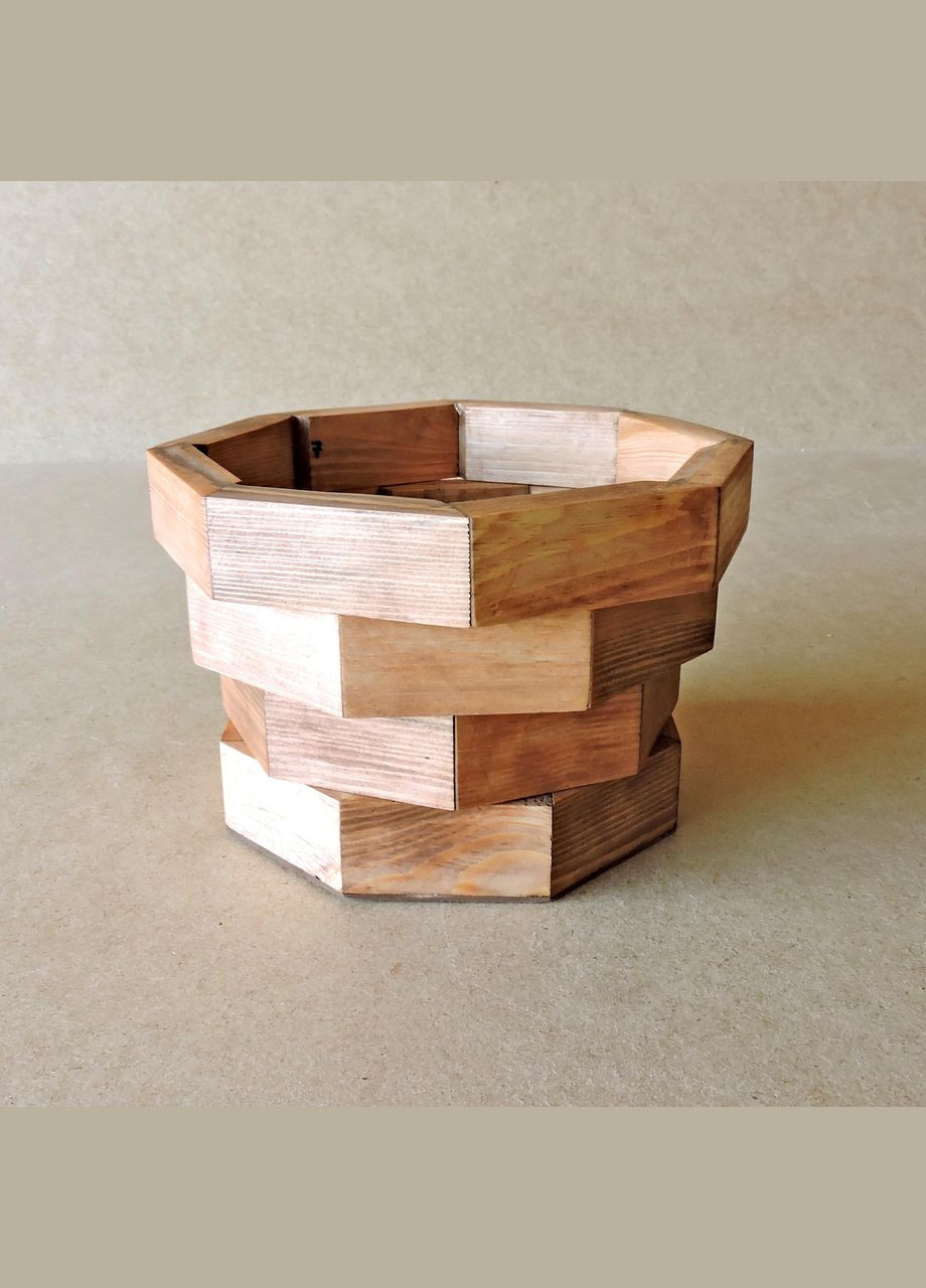 Кашпо з дерева Клевер мускат (КАШ-03006) No Brand (328450153)