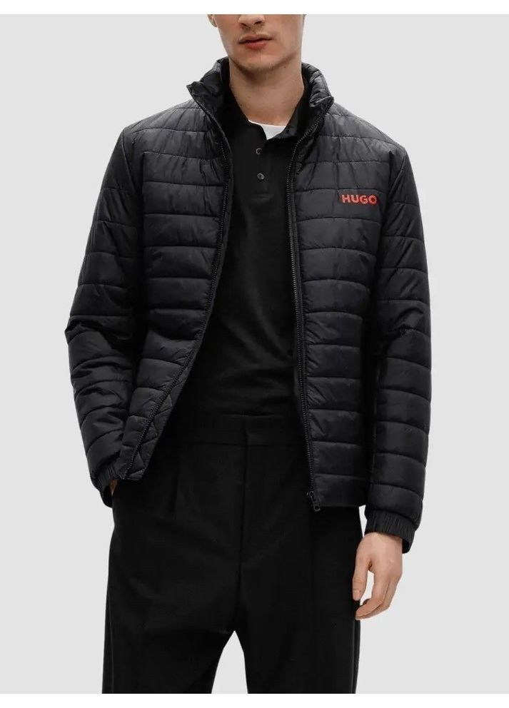 Чорна демісезонна куртка чоловіча Hugo Boss Water Repellent Padded Jacket in Black