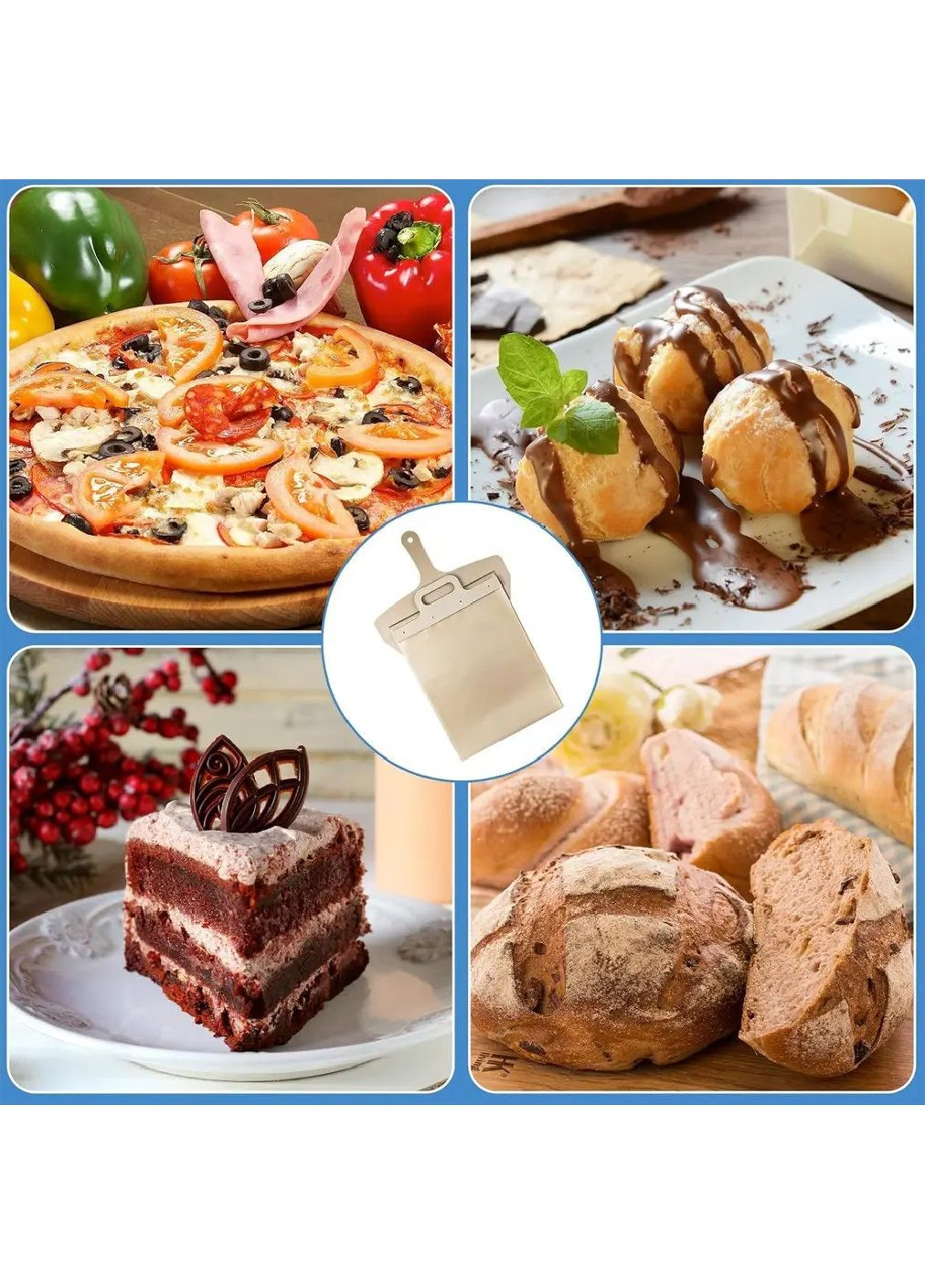 Кухонна розсувна лопатка дошка слайдер з дерев'яною ручкою для приготування піци тіста випічки 36х26 см (480841-Prob) Unbranded (345559562)