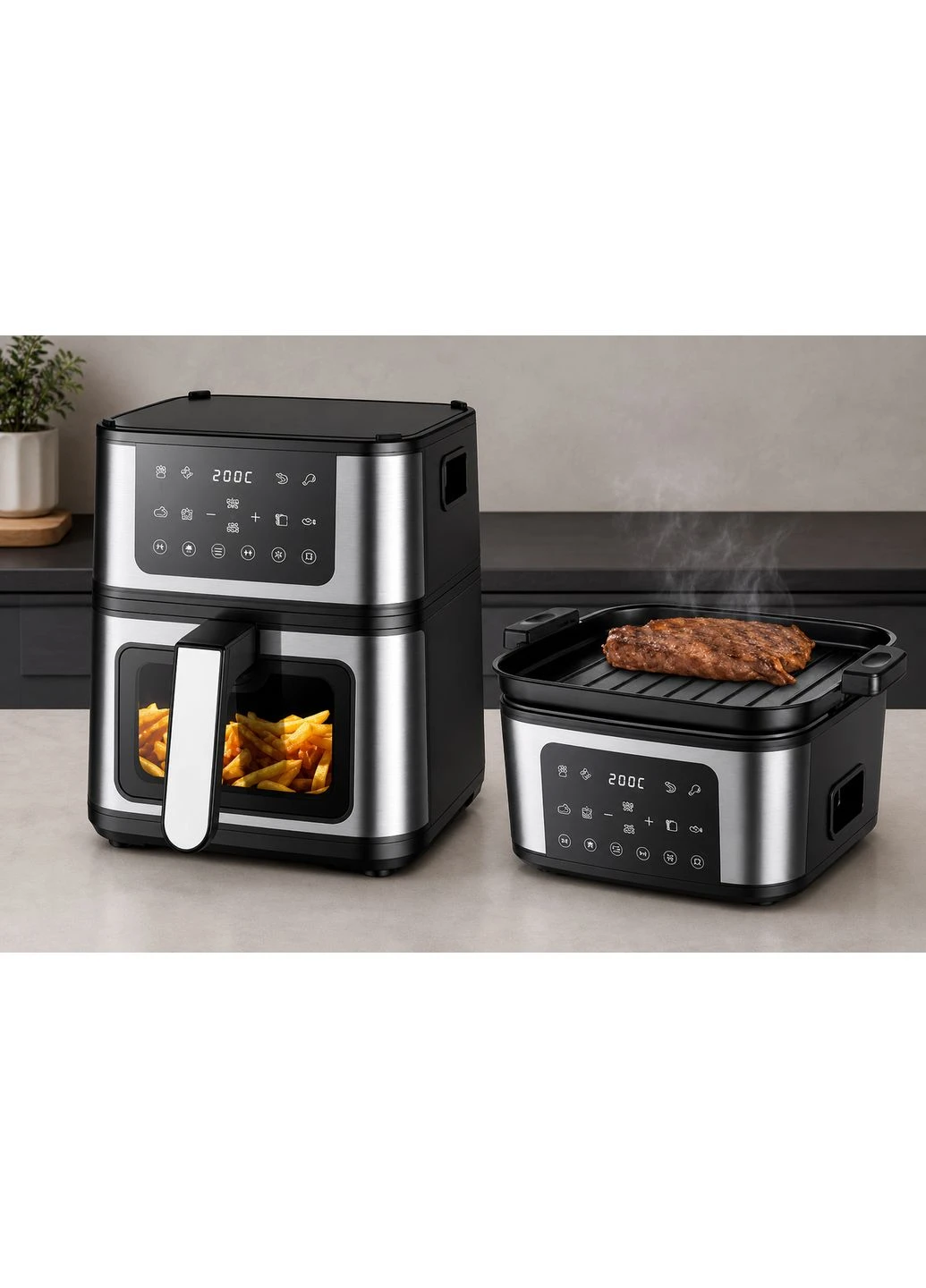 Аэрогриль Domotec 2в1 MS-3225 7л / Многофункциональная аэрофритюрница + гриль 3800 Вт Zibi (392254945)