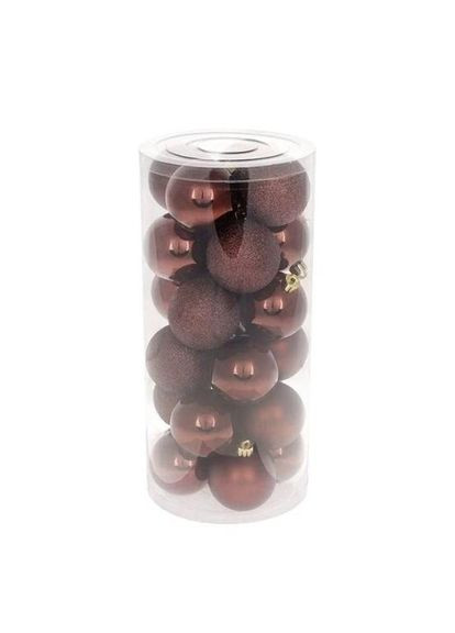 Набор пластиковых новогодних шаров 24 шт. D-6 см. 12447 Flora (360639836)