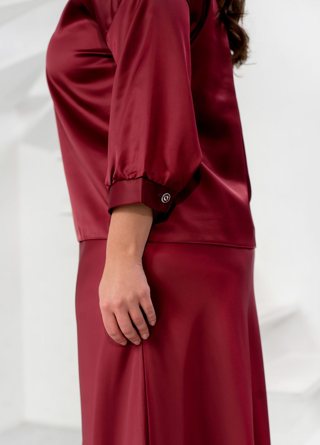 Шовковий спідничний костюм жіночий (блуза + спідниця) No Brand (369560230)