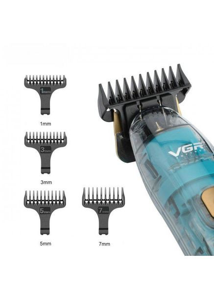Машинка для стрижки волос и бороды аккумуляторный беспроводной триммер с дисплеем VGR V-961 (327796210)