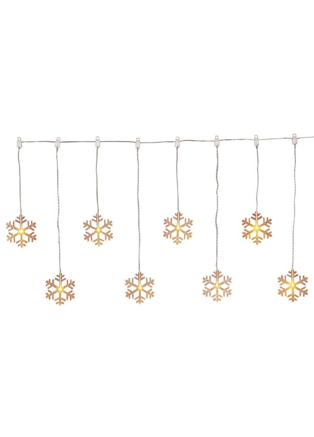 LED гірлянда — штора Сніжинки 8 LED + таймер, гірлянда завіса 90 х 55 см Livarno home (315345379)