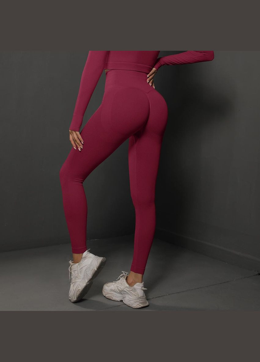 Лосины фитнес с эффектом push-up однотонные No Brand (322535710)