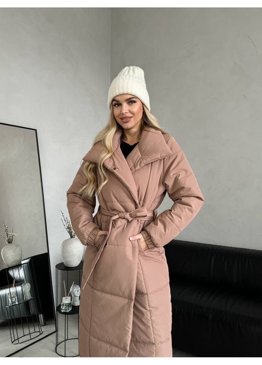 Бежевое Женское зимнее пальто Osoblyva