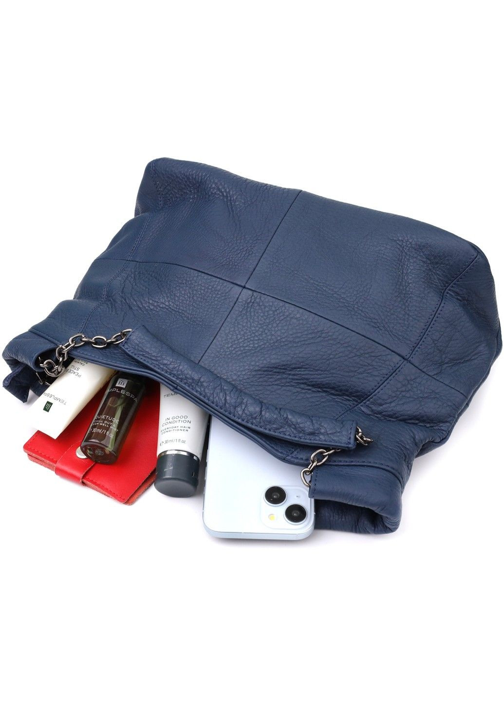 Женская сумка на каждый день из натуральной кожи 22988 Синий Vintage (356452166)