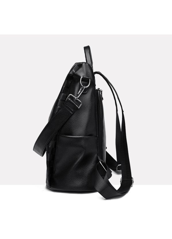 Великий жіночий рюкзак міський трансформер з екошкіри чорний сумка-рюкзак для повсякденного використання ProDobro (363259447)