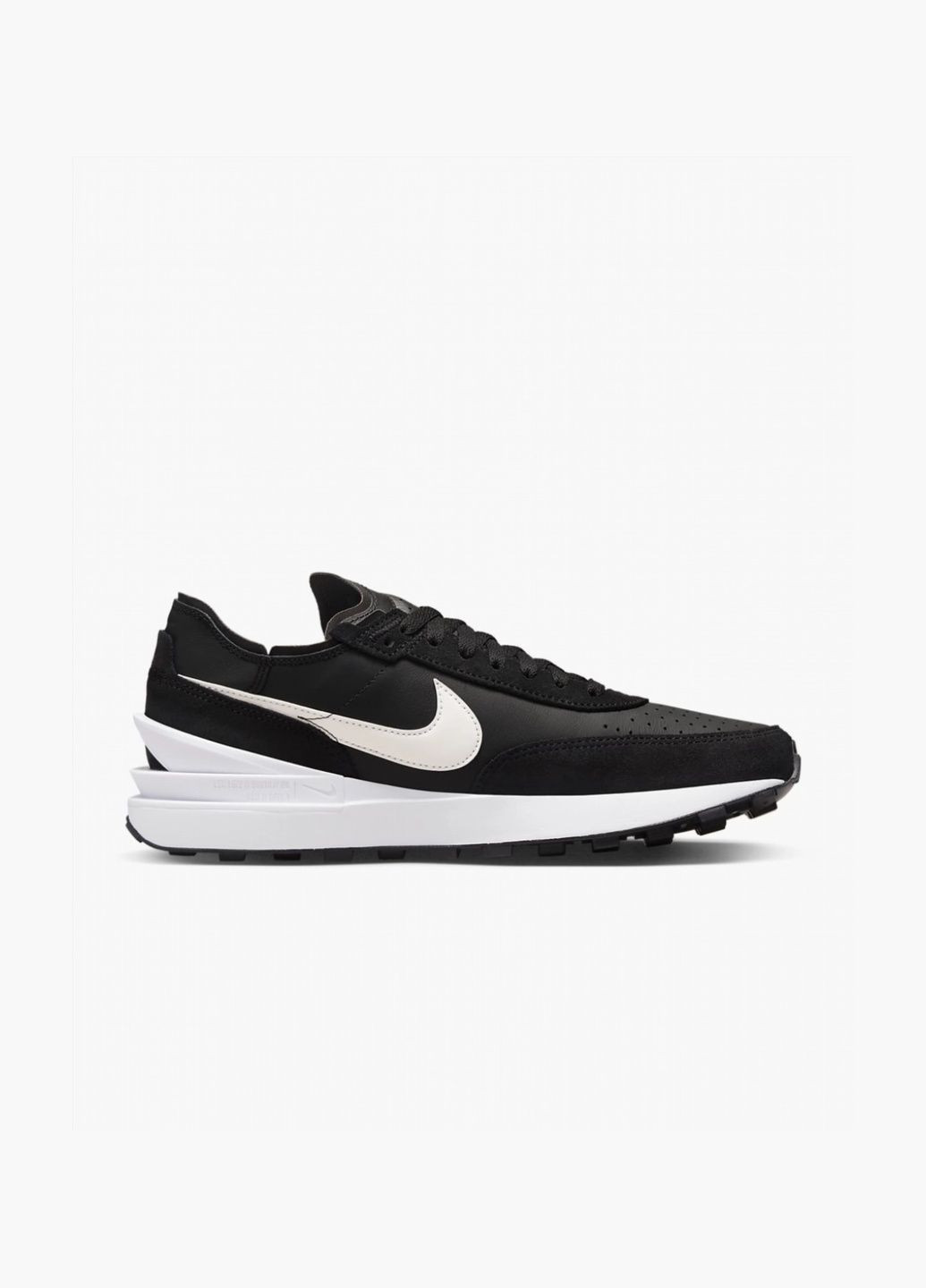 Черные кроссовки мужские waffle one leather black dx9428-001 Nike