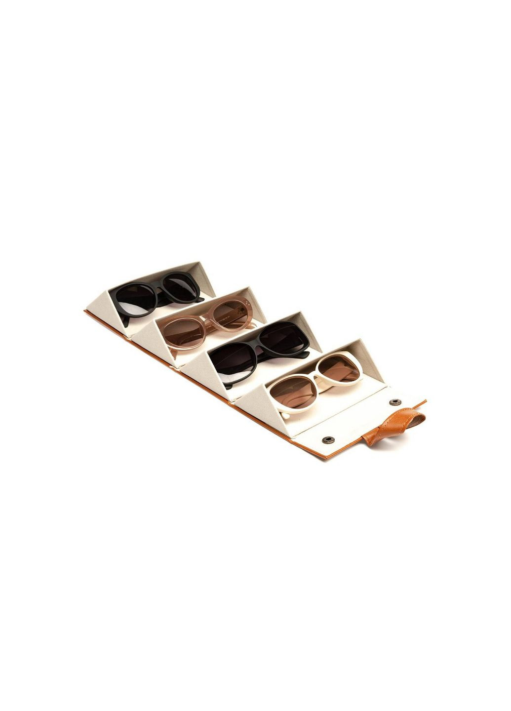 Сумка-чохол для 4 пар окулярів екошкіра коричнева LuckyLOOK 074-071 (290278309)