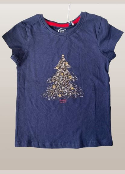 Темно-синяя демисезонная детская футболка christmas collection 5.10.15