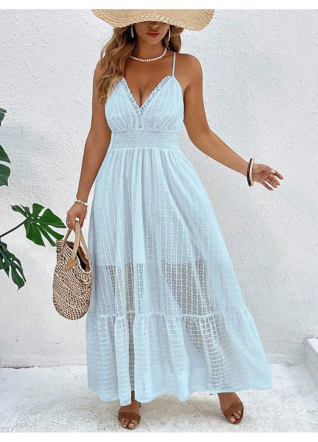 Синее платье SHEIN однотонное