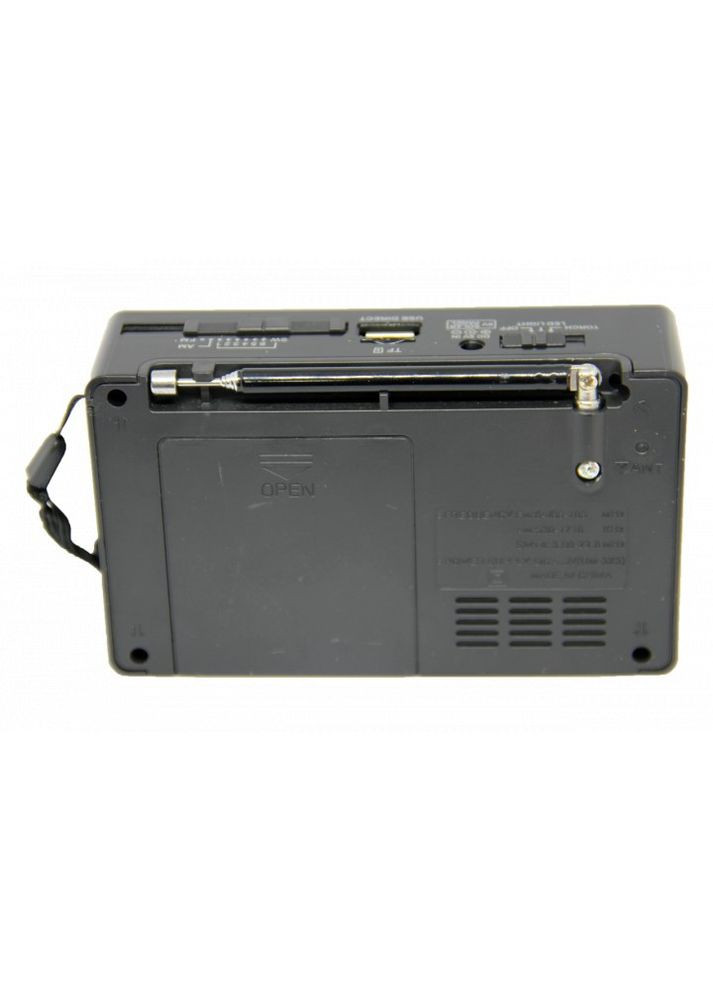 Портативний радіоприймач із ліхтариком ФМ приймач на батарейках АА або батарея BL-5C USB MP3 RX-8866 Чорний Golon (313109966)