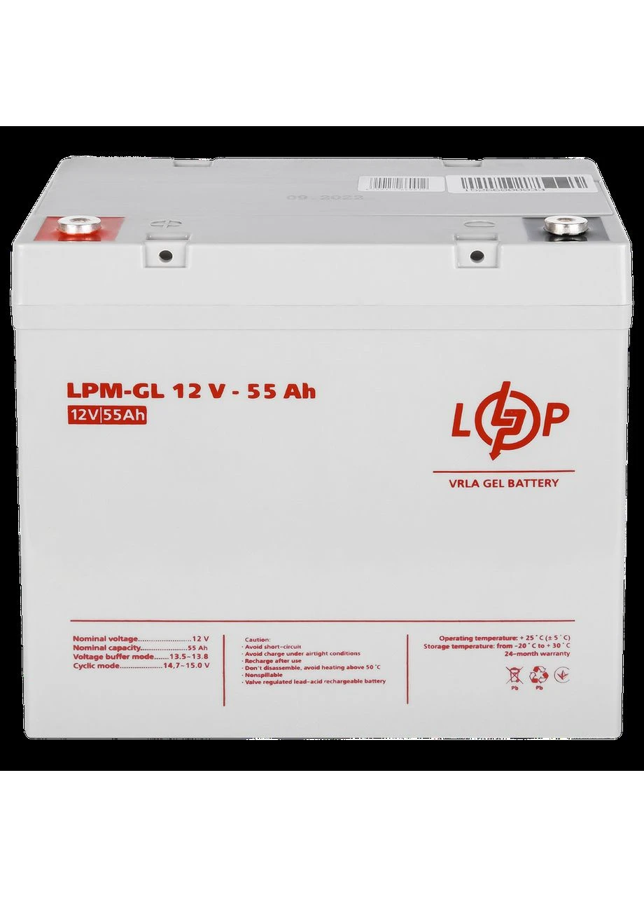 Акумулятор гелевий LPM-GL 12 V — 55 Ah (LP15266) LogicPower (360406710)