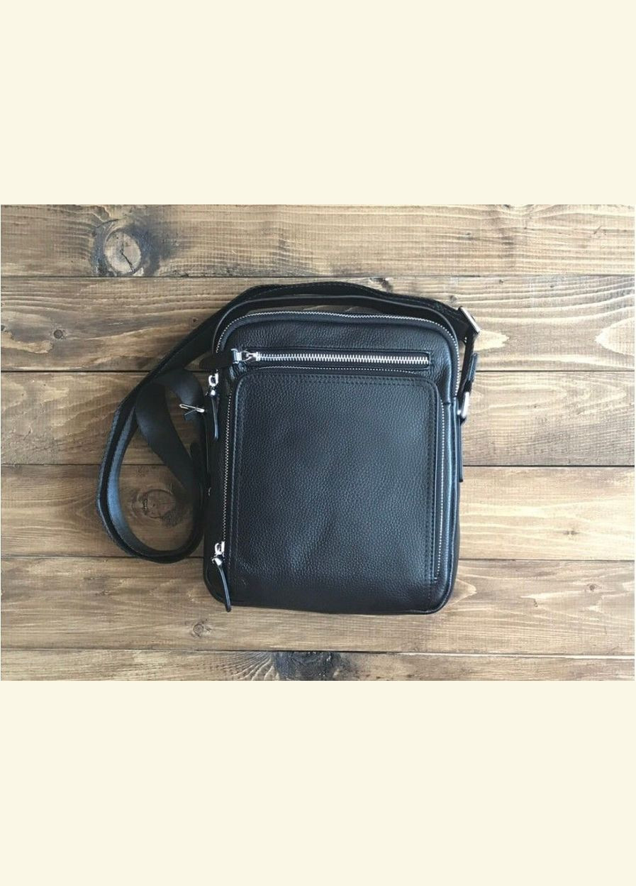 Сумка мужская через плечо кожаная мессенджер 14578 Черный Vintage (302009420)