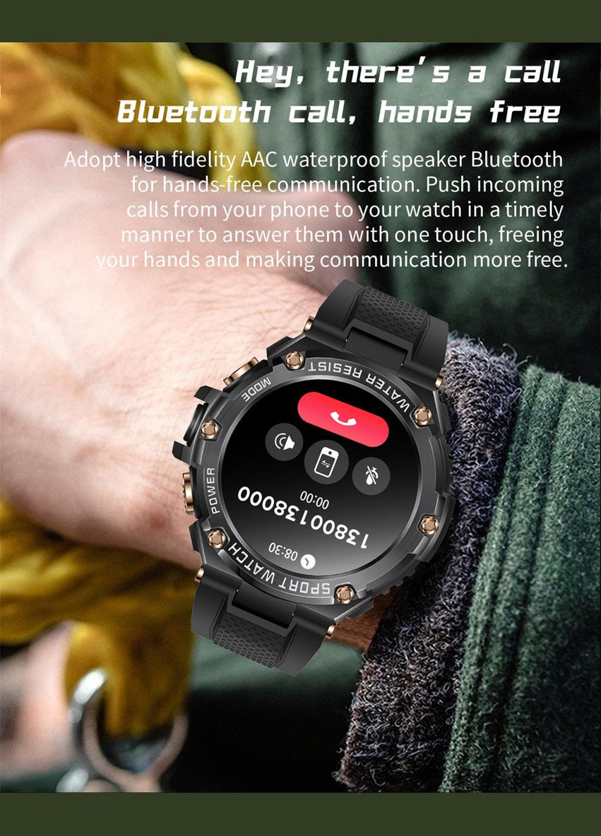 Чоловічий смарт-годинник для айфона та андроїда – розумний годинник для чоловіків, пилевологозахищений та водонепроникний Lige (331146251)