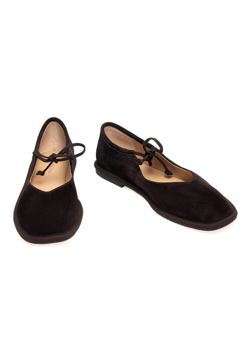 Женские балетки 01677 коричневые Verendina | коричневые натуральная замша (364847464)