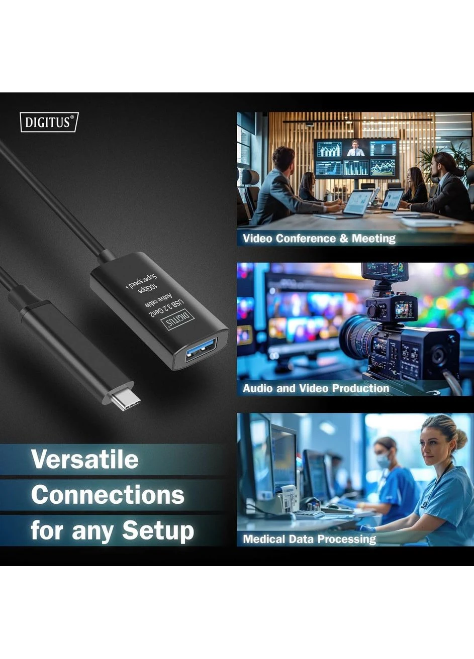 Активный высокоскоростной удлинитель USB 3.2 USB Type-C - USB AF 5m black Digitus (386755905)