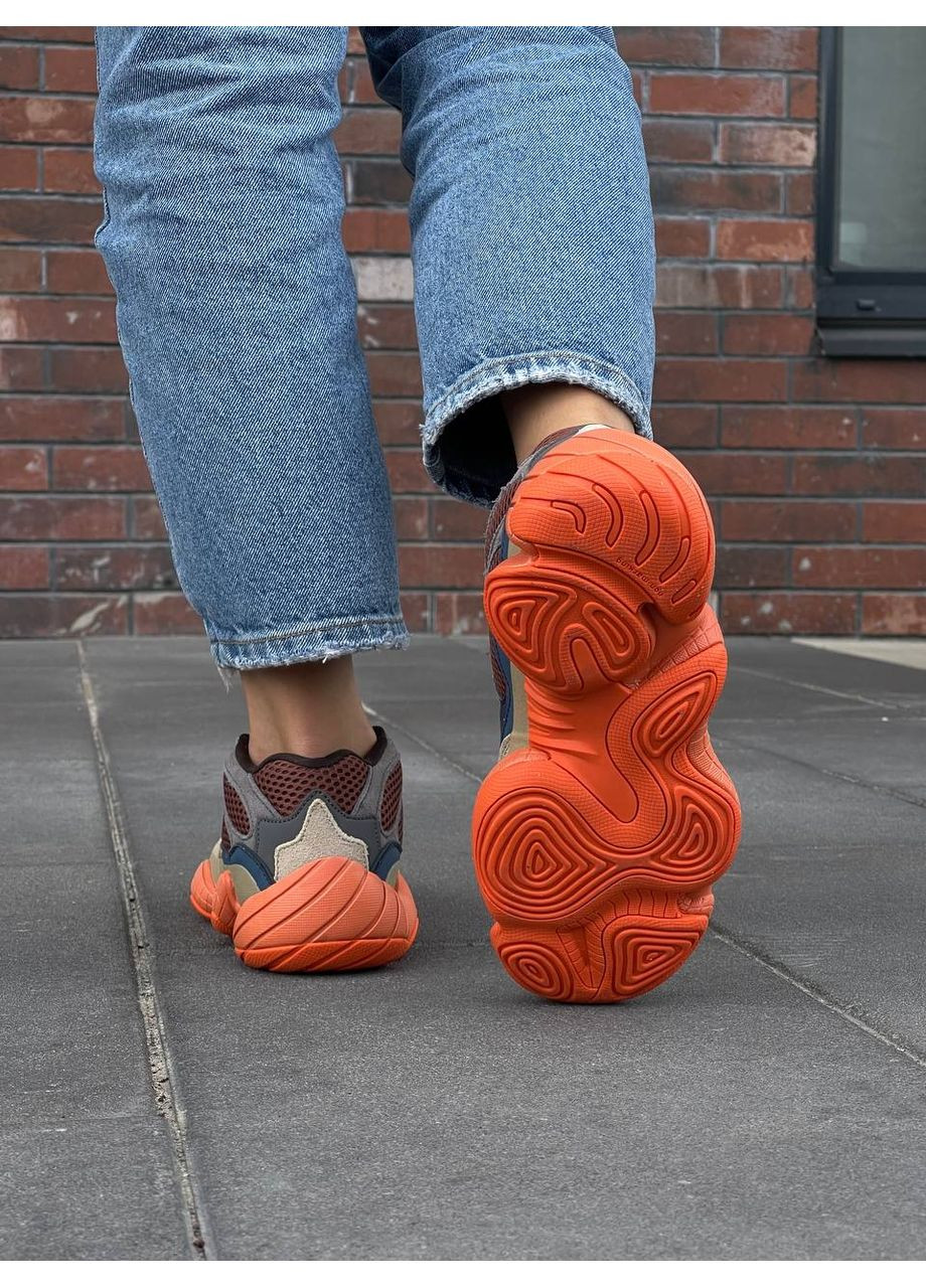 Кроссовки женские и мужские Adidas Yeezy 500 Enflame | Адидас Изи буст 500 хаки No Brand хаки демисезоны (353872829)