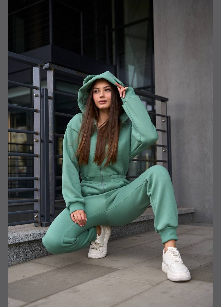 Жіночий комбінезон з вушками No Brand оливковий