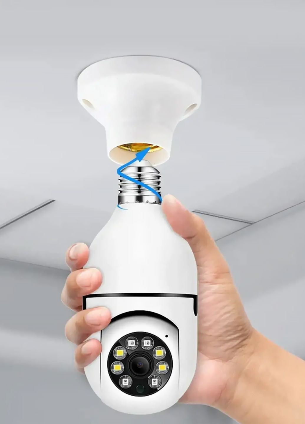 Камера-лампочка для дачі. Бездротова поворотна Wi-Fi камера день/ніч Tik-Tak (362297948)