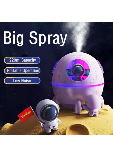 Увлажнитель воздуха RT-A730 Spacecraft USB с подсветкой, 220 мл, тихий, ночник, ароматическая функция Remax (354827669)