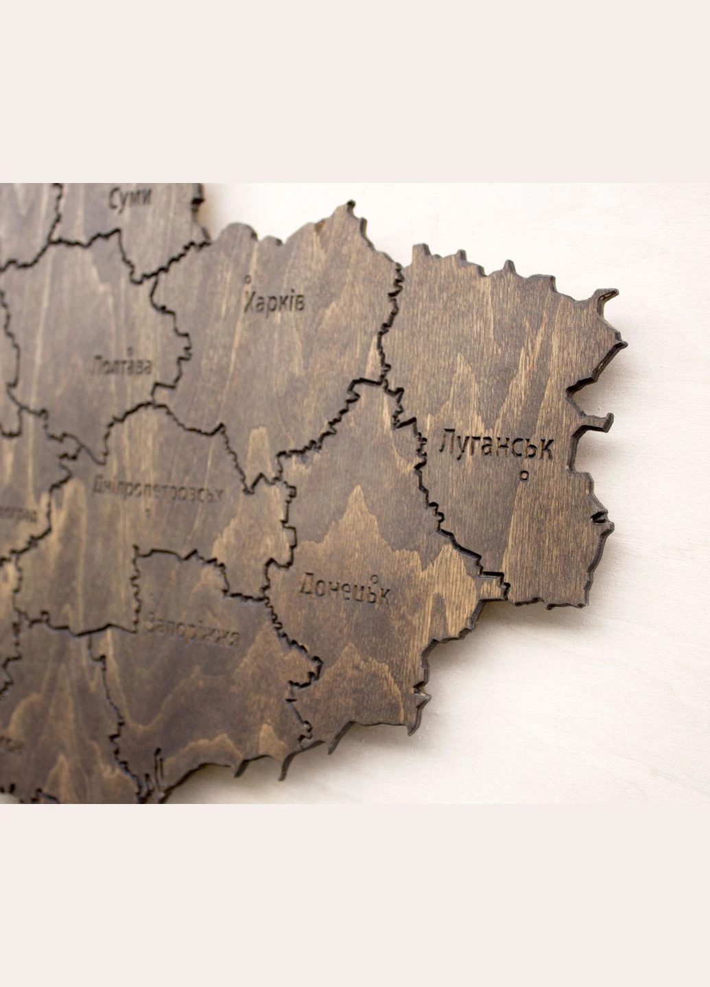 Мапа України на стіну тонована з фанери Wood One (388843380)