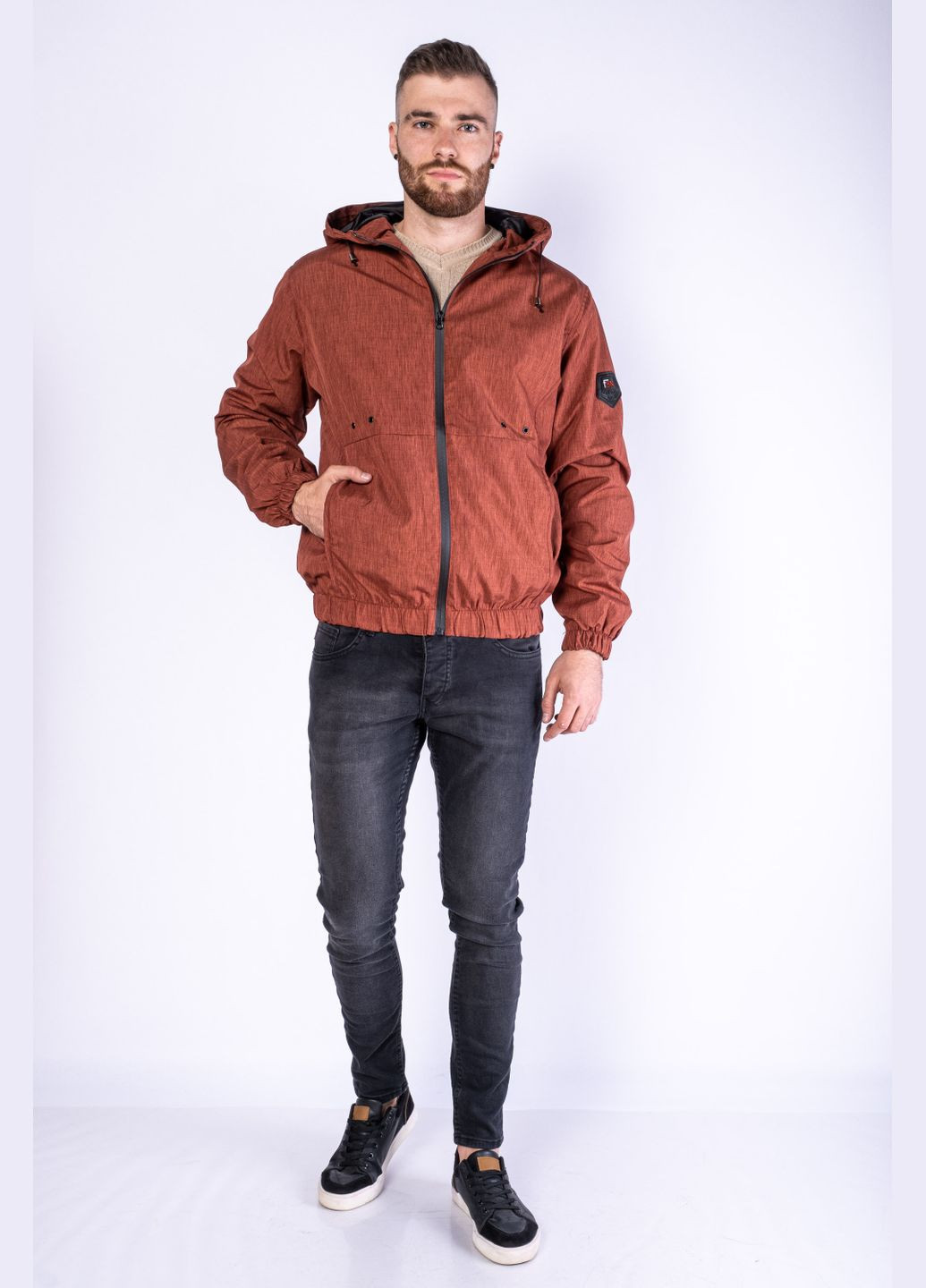 Бесцветная демисезонная куртка (кирпичный) Time of Style