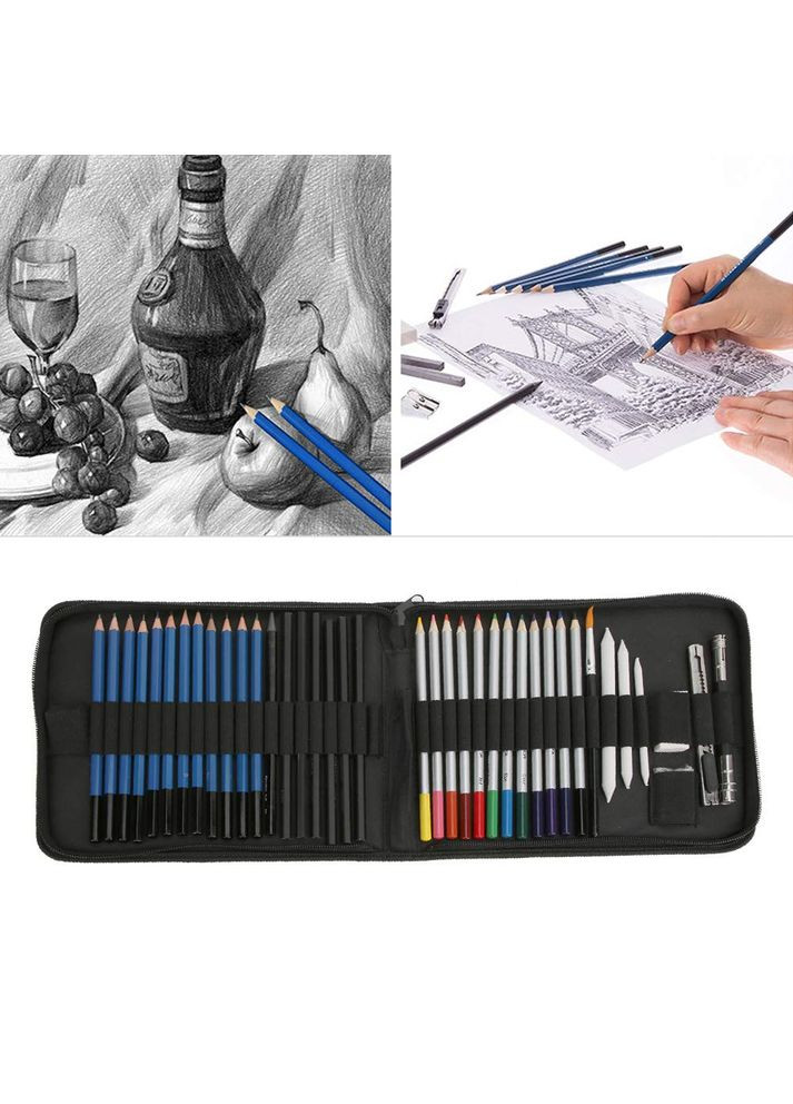 Набір для малювання та скетчингу в нейлоновій сумці ( 41 предмет) Yover (322650481)