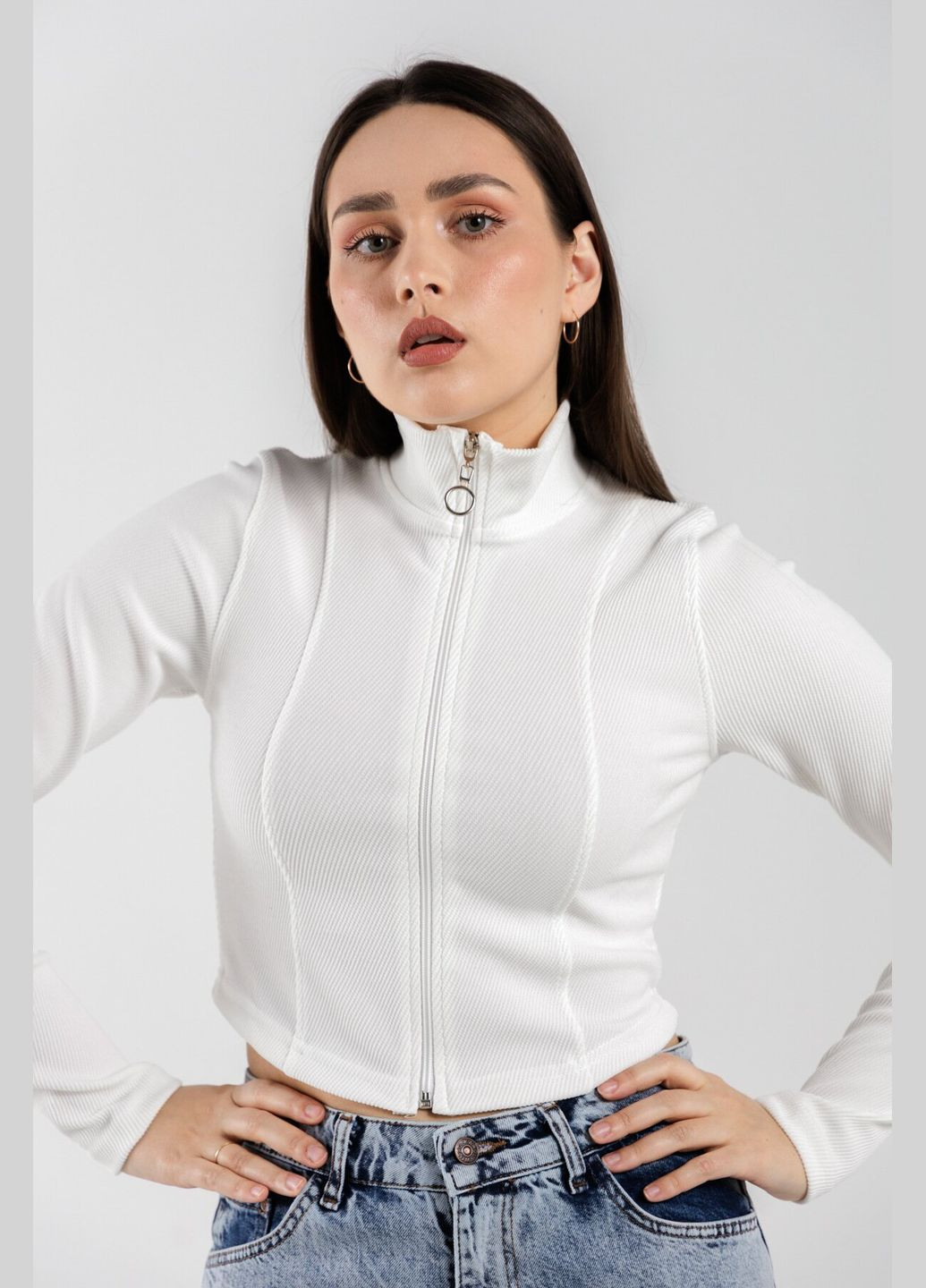 Белый демисезонный кофта однотонная женская 9979 белый shop (2000990428677) NOA noa