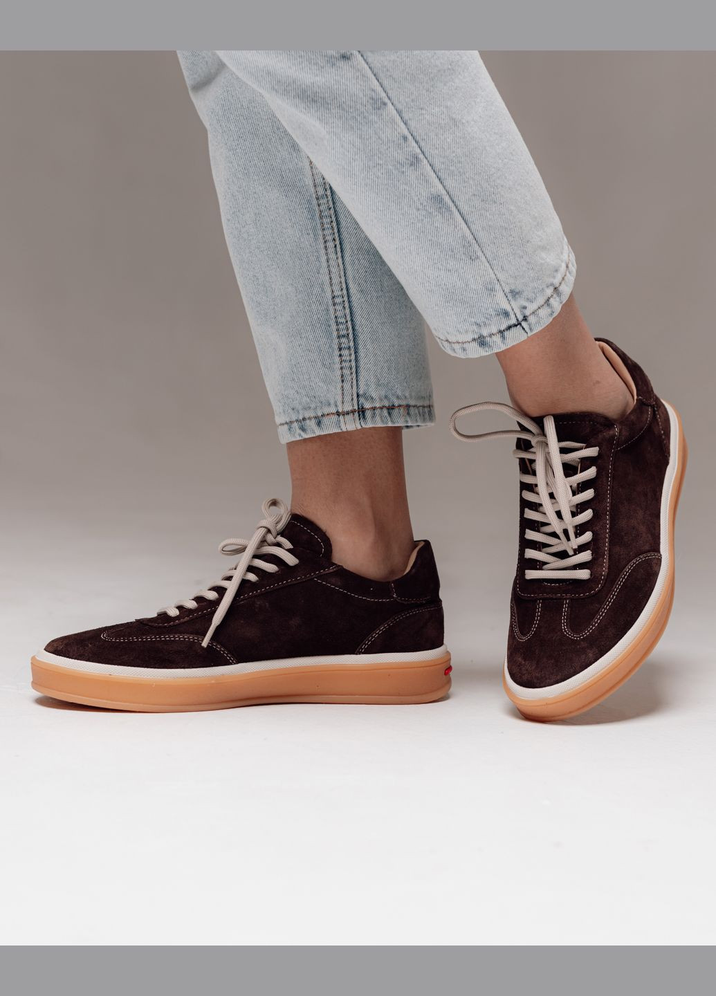 Коричневые кеды женские коричневые замша Aquamarin